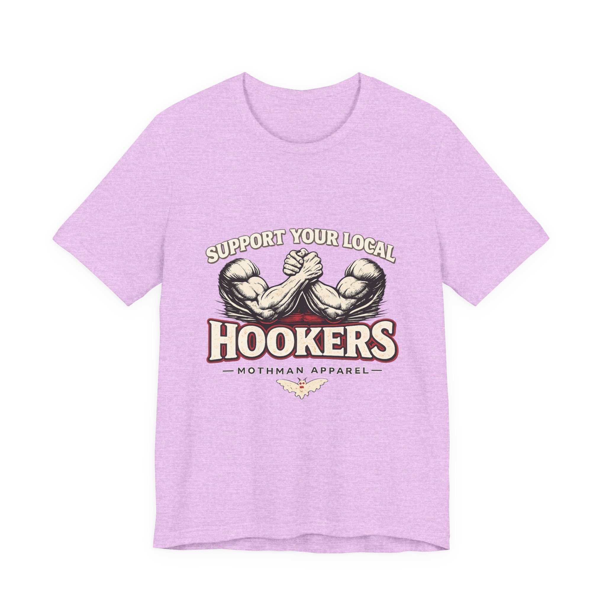 Support Your Local Hookers T‑Shirt — Funny Fishermen Arm Wrestling Graphic Tee