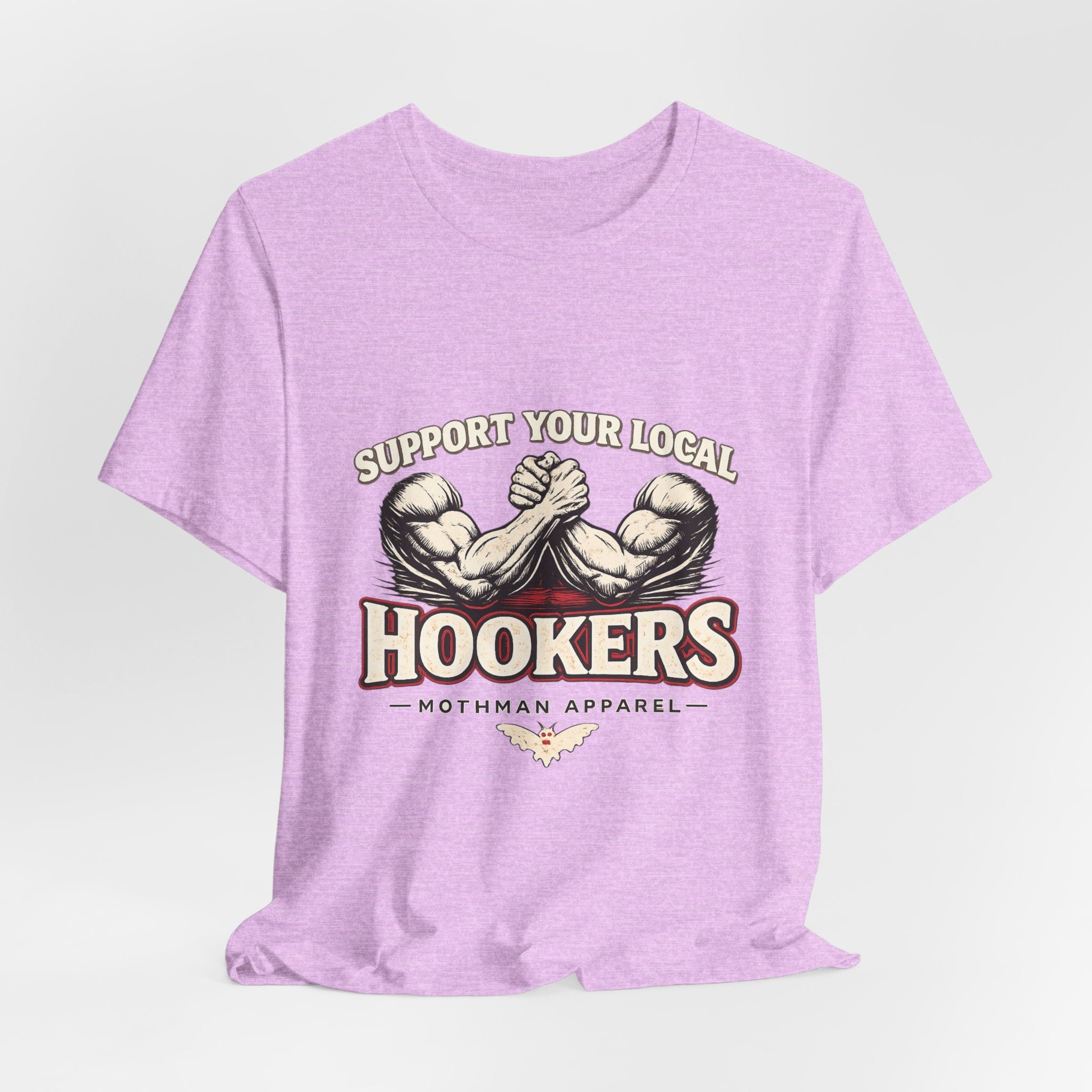 Support Your Local Hookers T‑Shirt — Funny Fishermen Arm Wrestling Graphic Tee