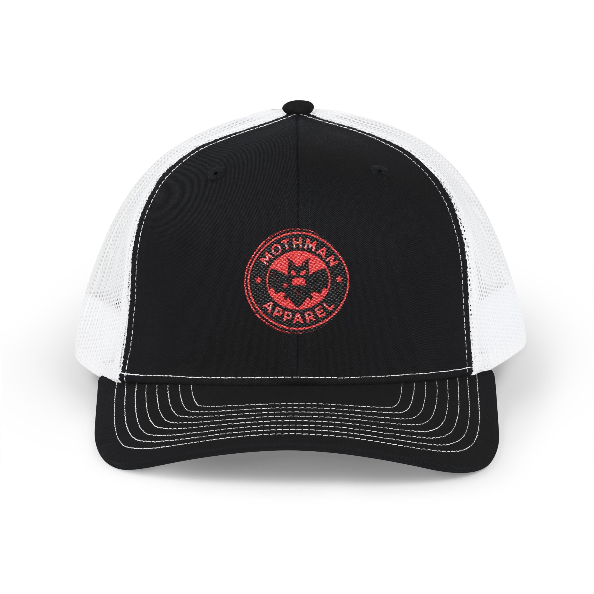 Embroidered Trucker Cap — Red Mothman Apparel Patch