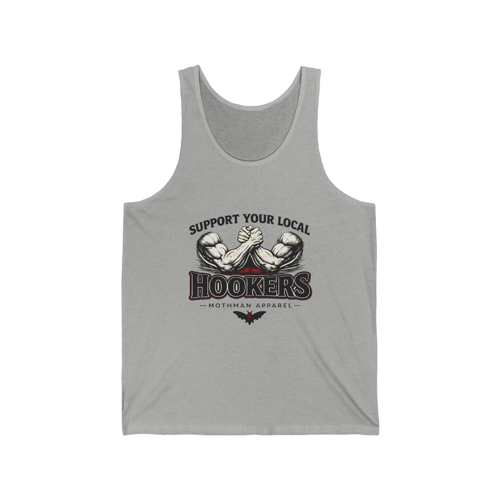 Support Your Local Hookers Tank Top — Vintage Fishing Crew Muscle Tee