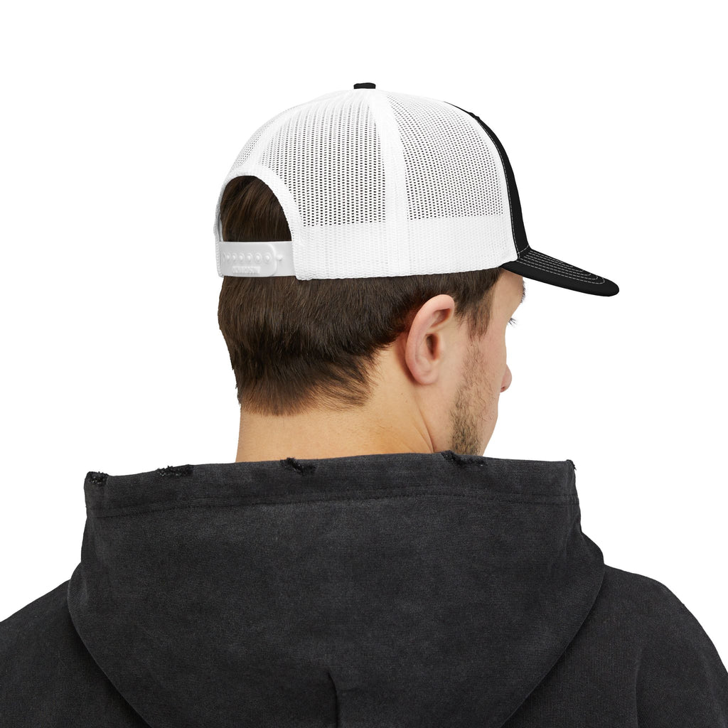 Embroidered Trucker Cap — Red Mothman Apparel Patch