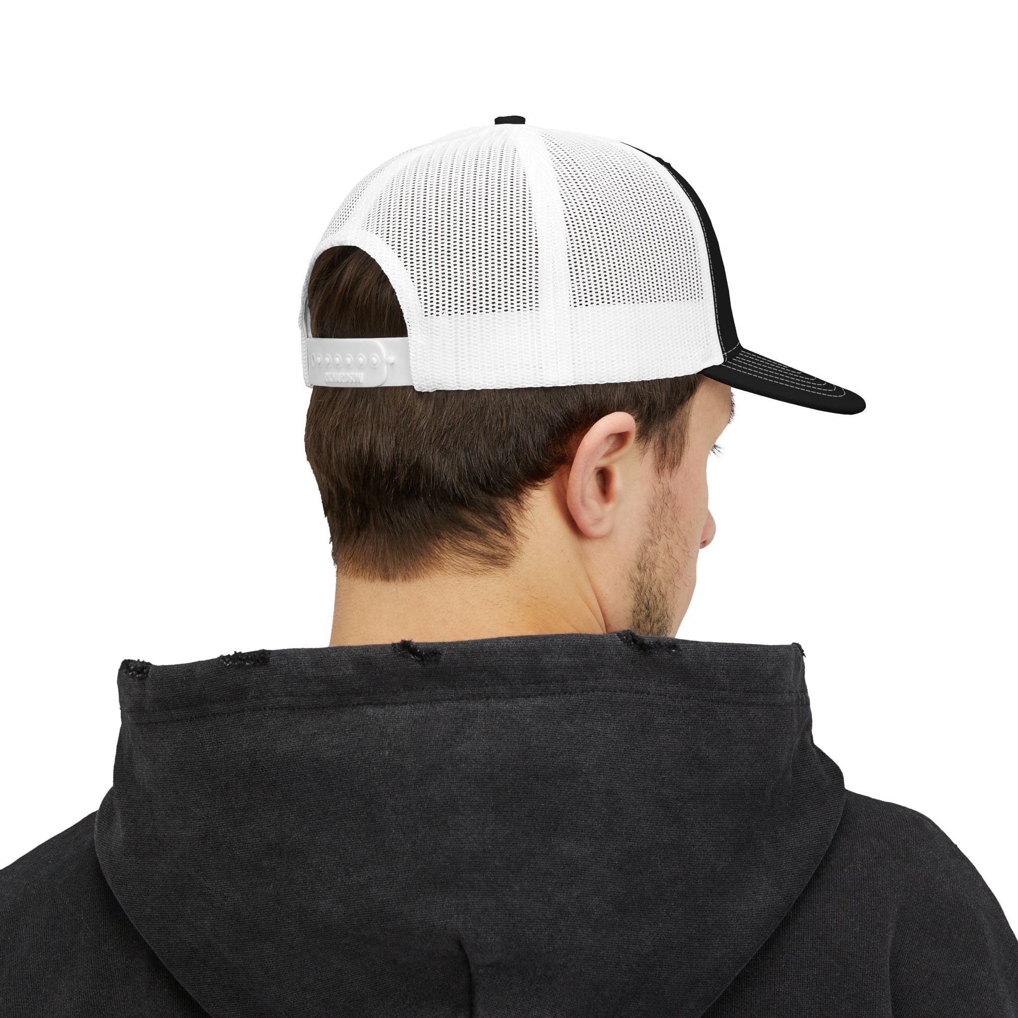 Embroidered Trucker Cap — Red Mothman Apparel Patch