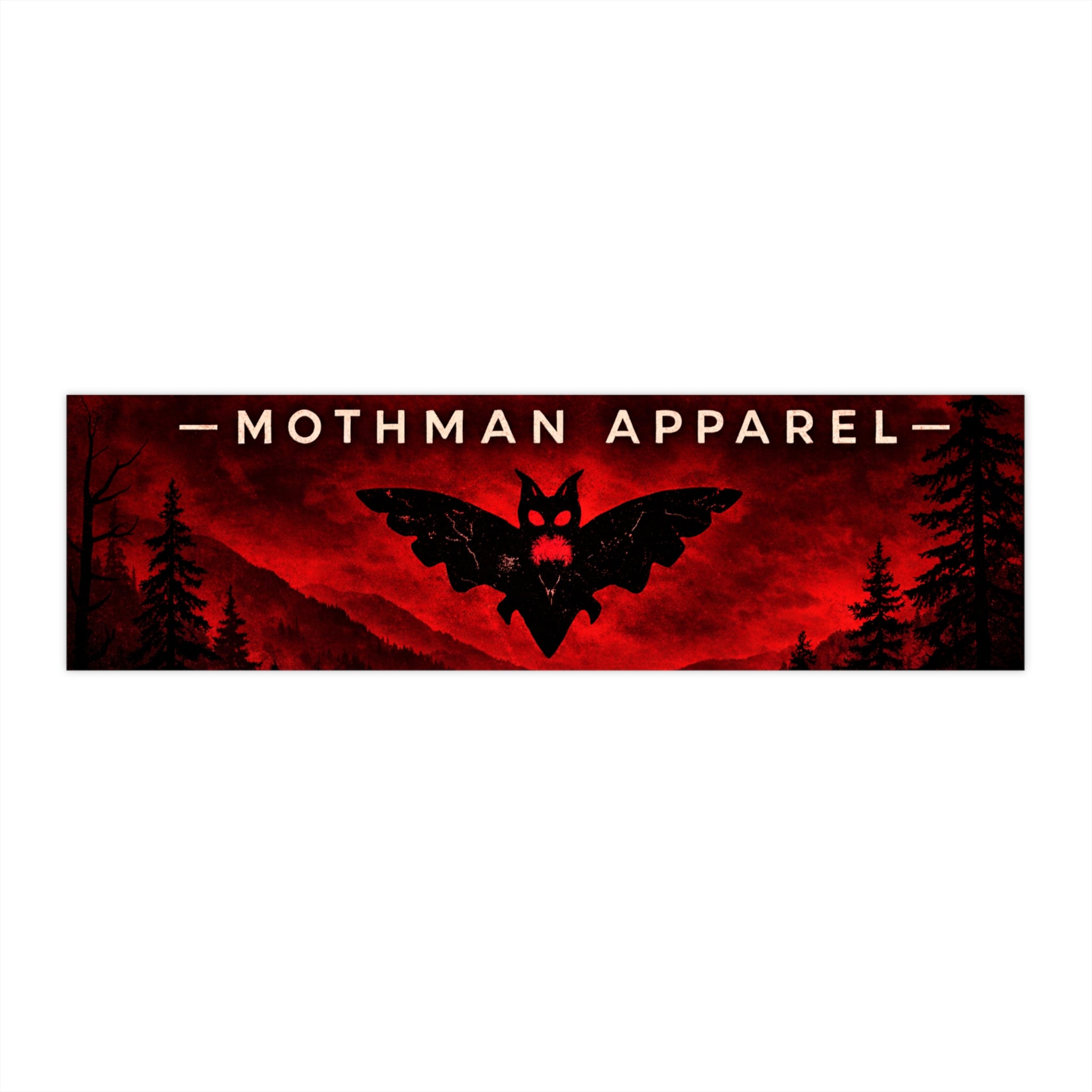 Mothman Apparel Red Forest Bumper Sticker