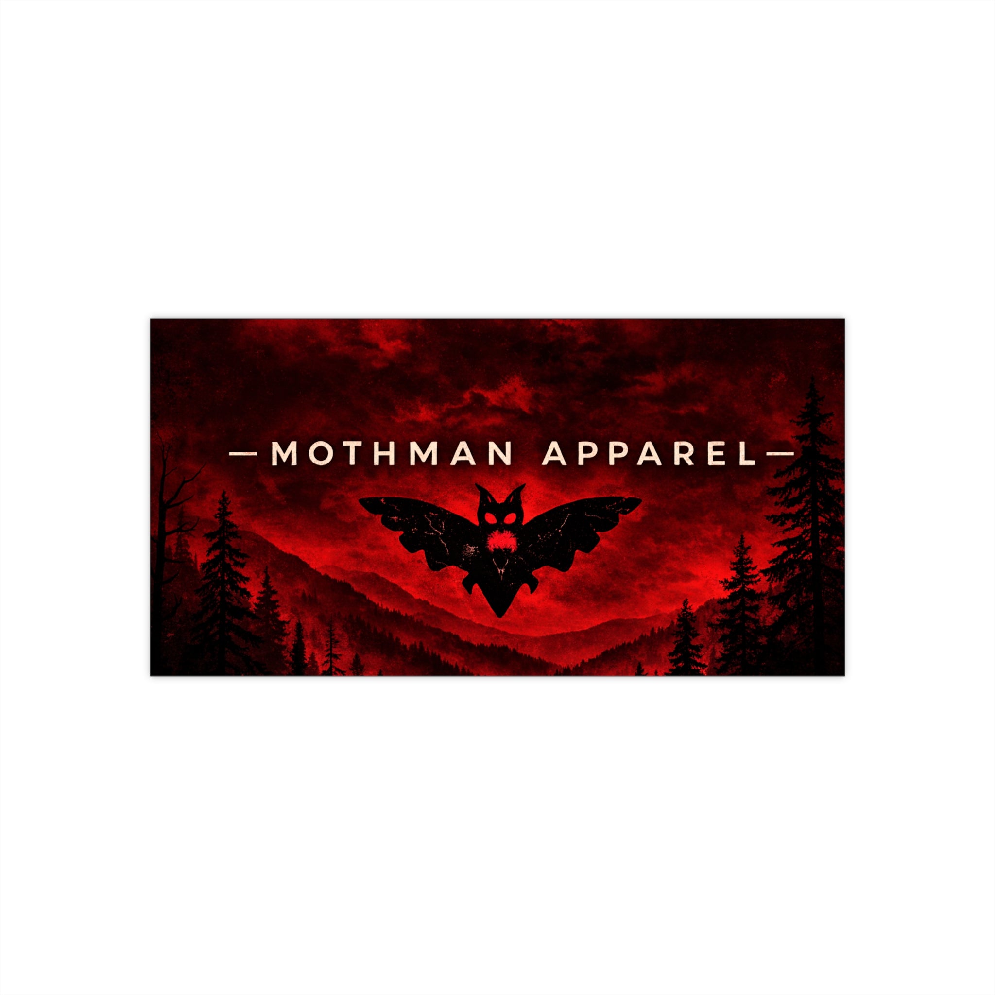 Mothman Apparel Red Forest Bumper Sticker