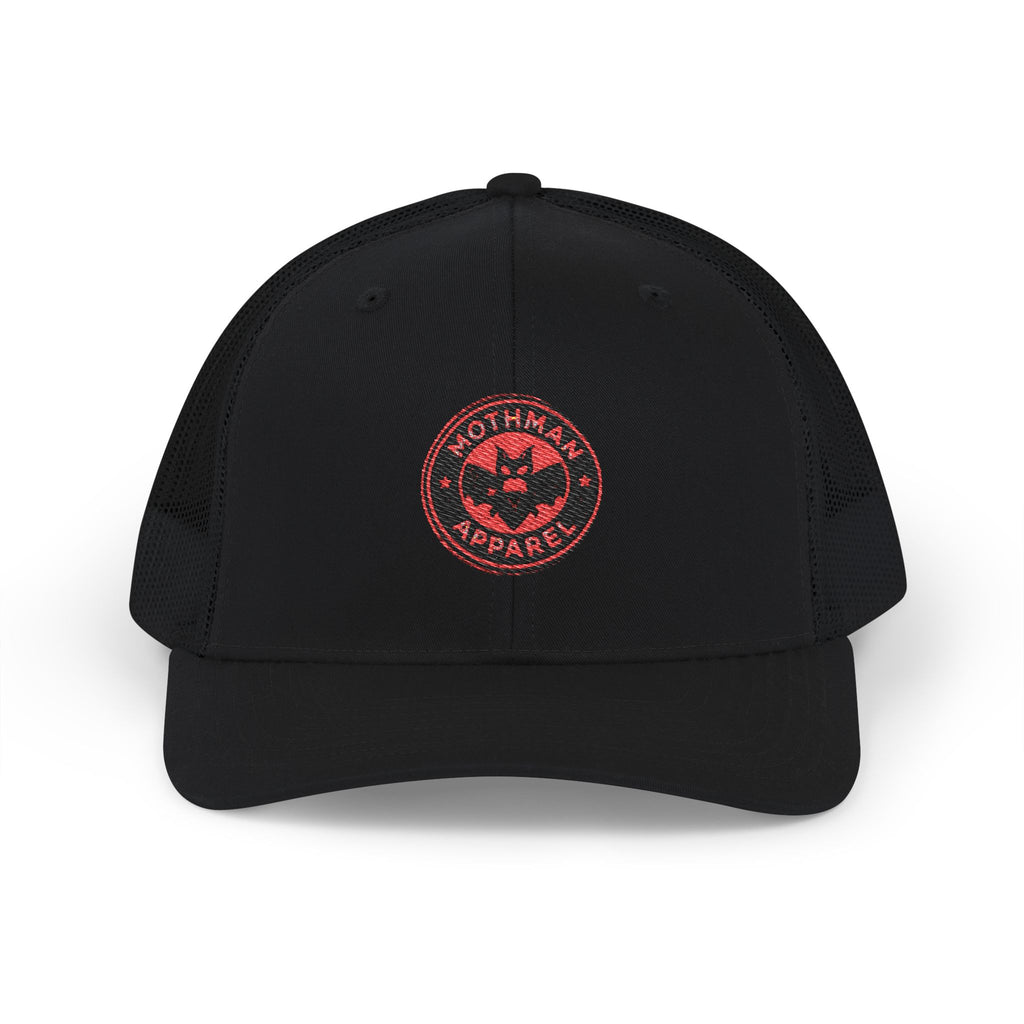 Embroidered Trucker Cap — Red Mothman Apparel Patch