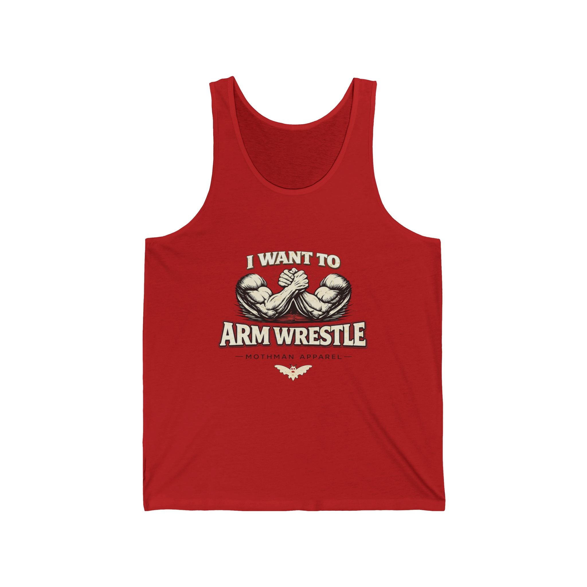 Arm Wrestle Graphic Tank Top — "I Want To Arm Wrestle" Fitness Muscle Tee