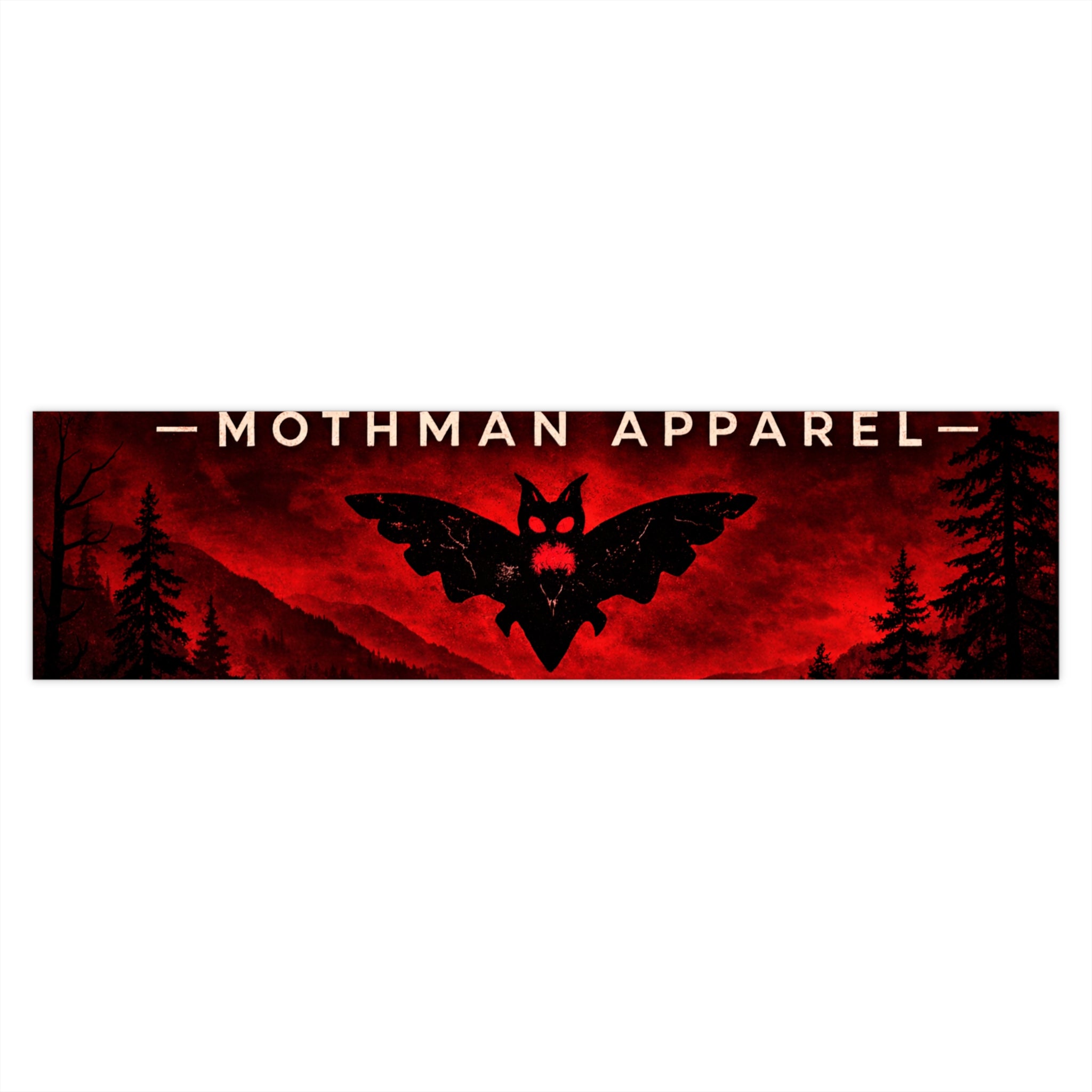 Mothman Apparel Red Forest Bumper Sticker