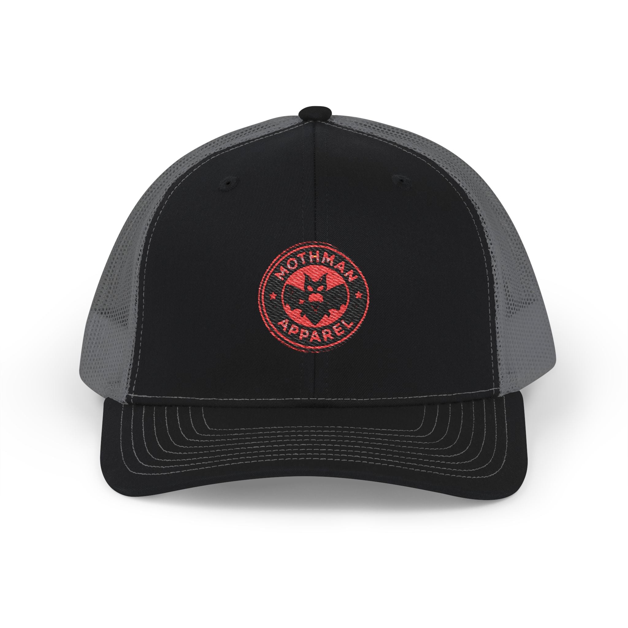 Embroidered Trucker Cap — Red Mothman Apparel Patch
