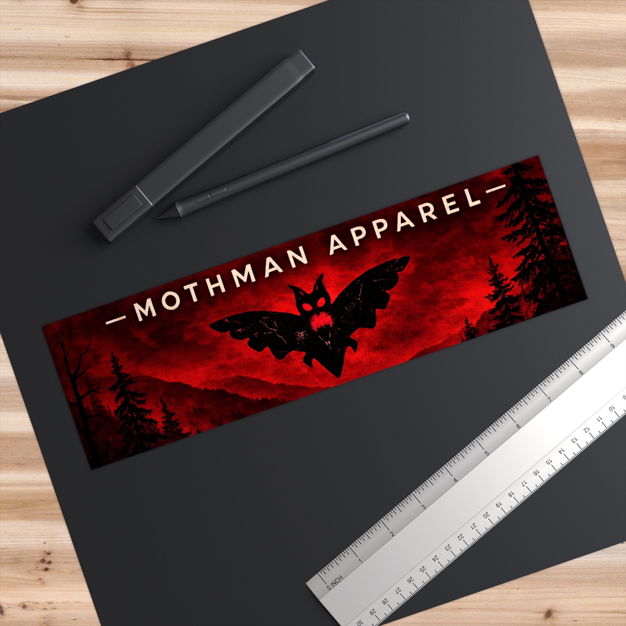 Mothman Apparel Red Forest Bumper Sticker